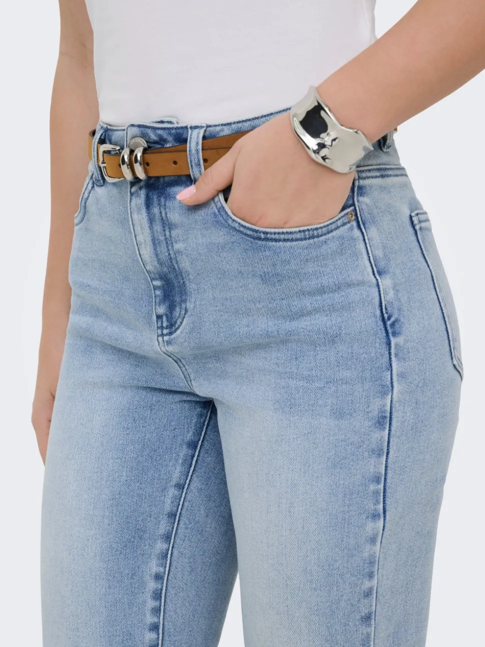 ONLEMILY-MILA Taille haute Straight Fit Longueur cheville Jeans