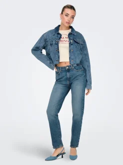 ONLEMILY Taille haute Straight Fit Longueur cheville Jeans