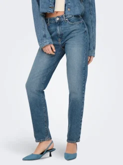 ONLEMILY Taille haute Straight Fit Longueur cheville Jeans