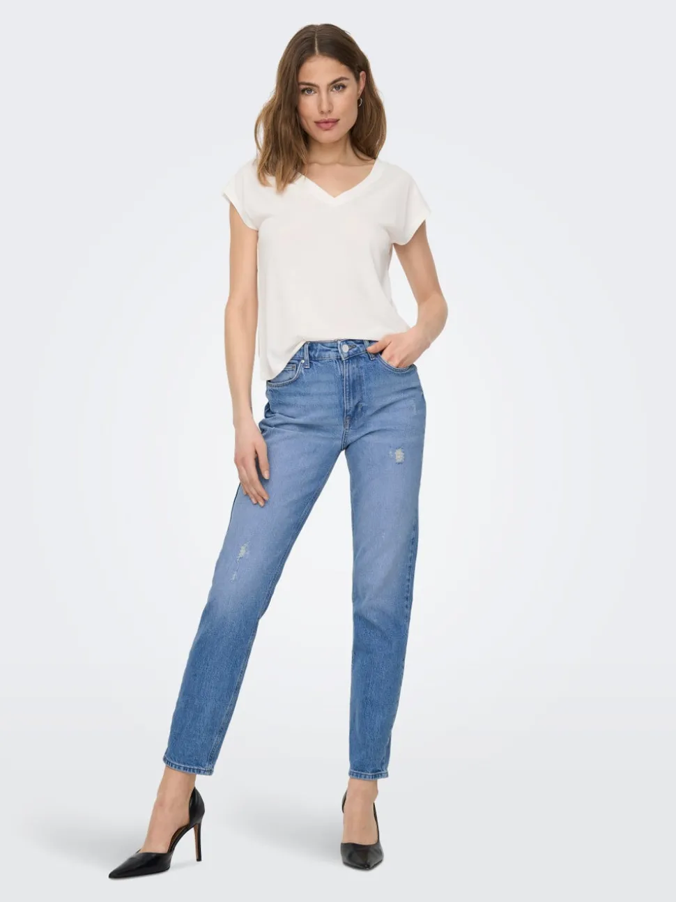 ONLEMILY Taille haute Straight Fit Longueur cheville Jeans