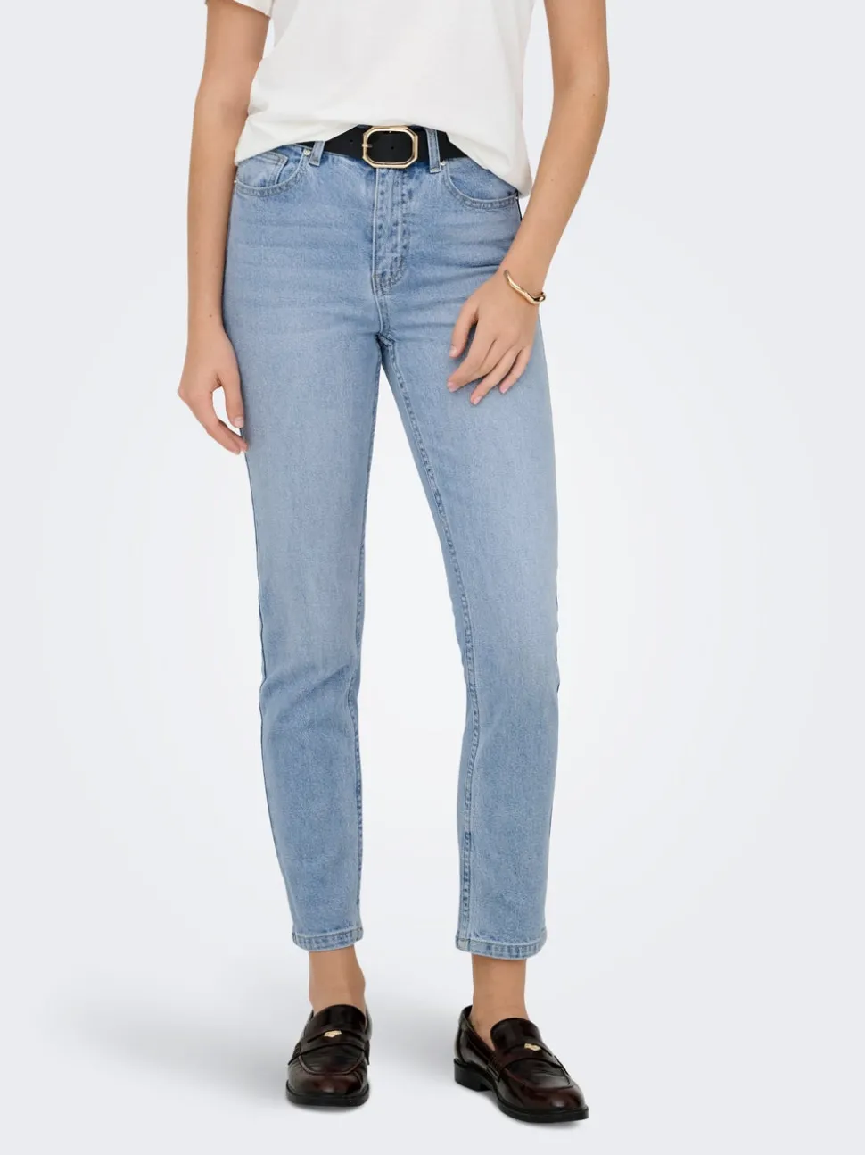 ONLEMILY Taille haute Straight Fit Longueur cheville Jeans