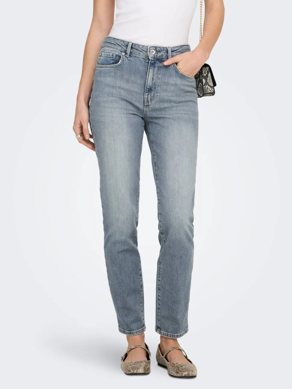 ONLEMILY Taille haute Straight Fit Longueur cheville Jeans