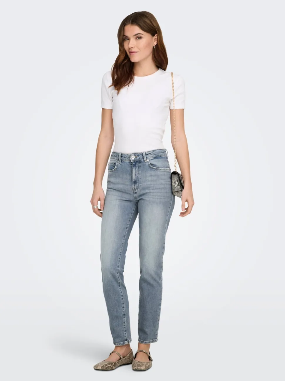 ONLEMILY Taille haute Straight Fit Longueur cheville Jeans