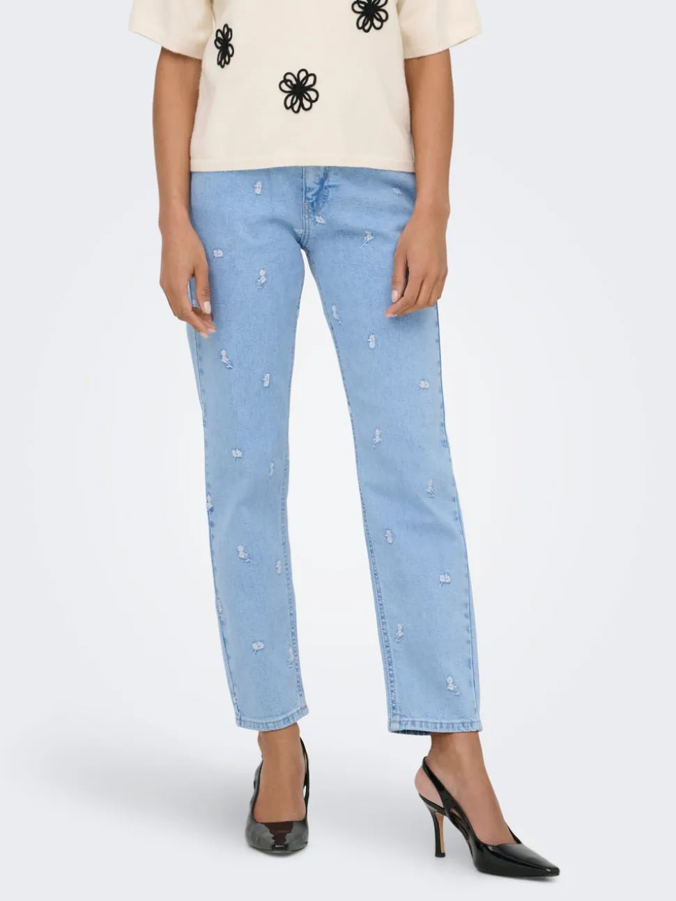 ONLEMILY Taille haute Straight Fit Longueur cheville Jeans