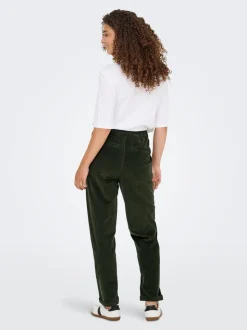 ONLFLORA Pantalon classique en velours côtelé coupe carotte
