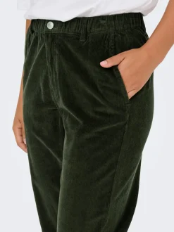 ONLFLORA Pantalon classique en velours côtelé coupe carotte