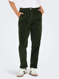 ONLFLORA Pantalon classique en velours côtelé coupe carotte