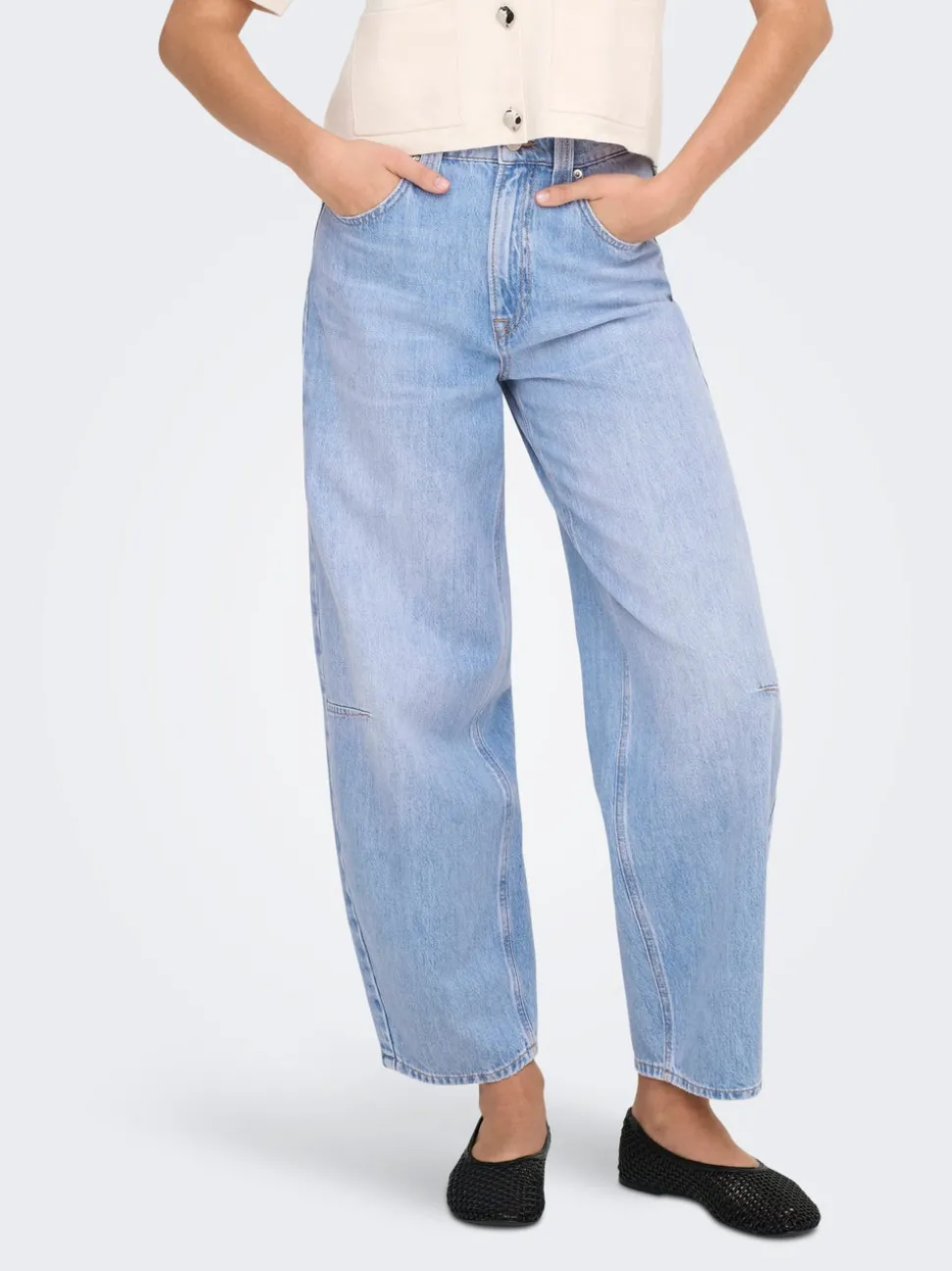 ONLFRANKIE Taille haute Coupe barrel Longueur cheville Jeans