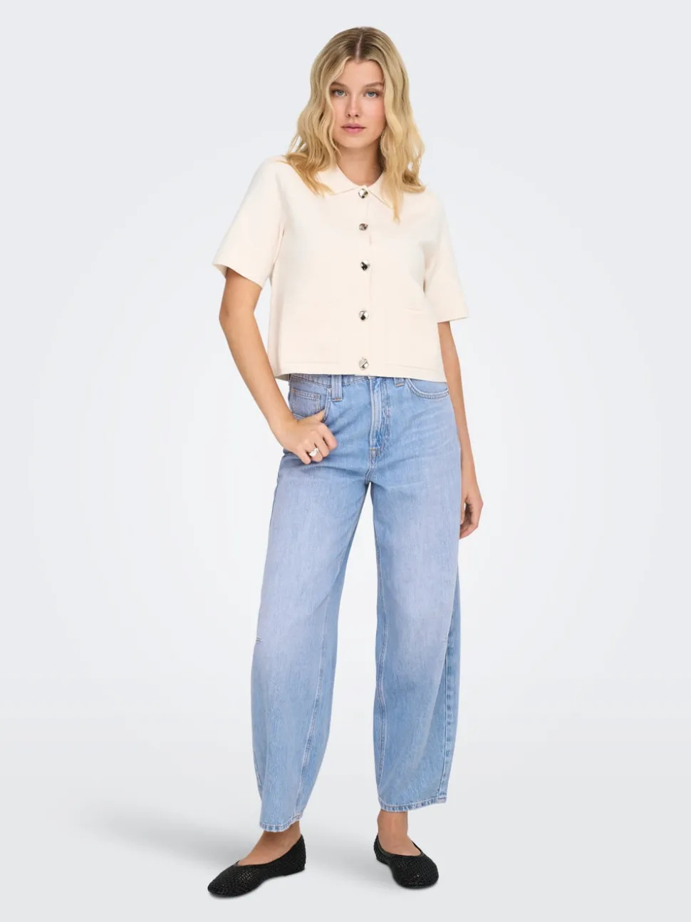 ONLFRANKIE Taille haute Coupe barrel Longueur cheville Jeans