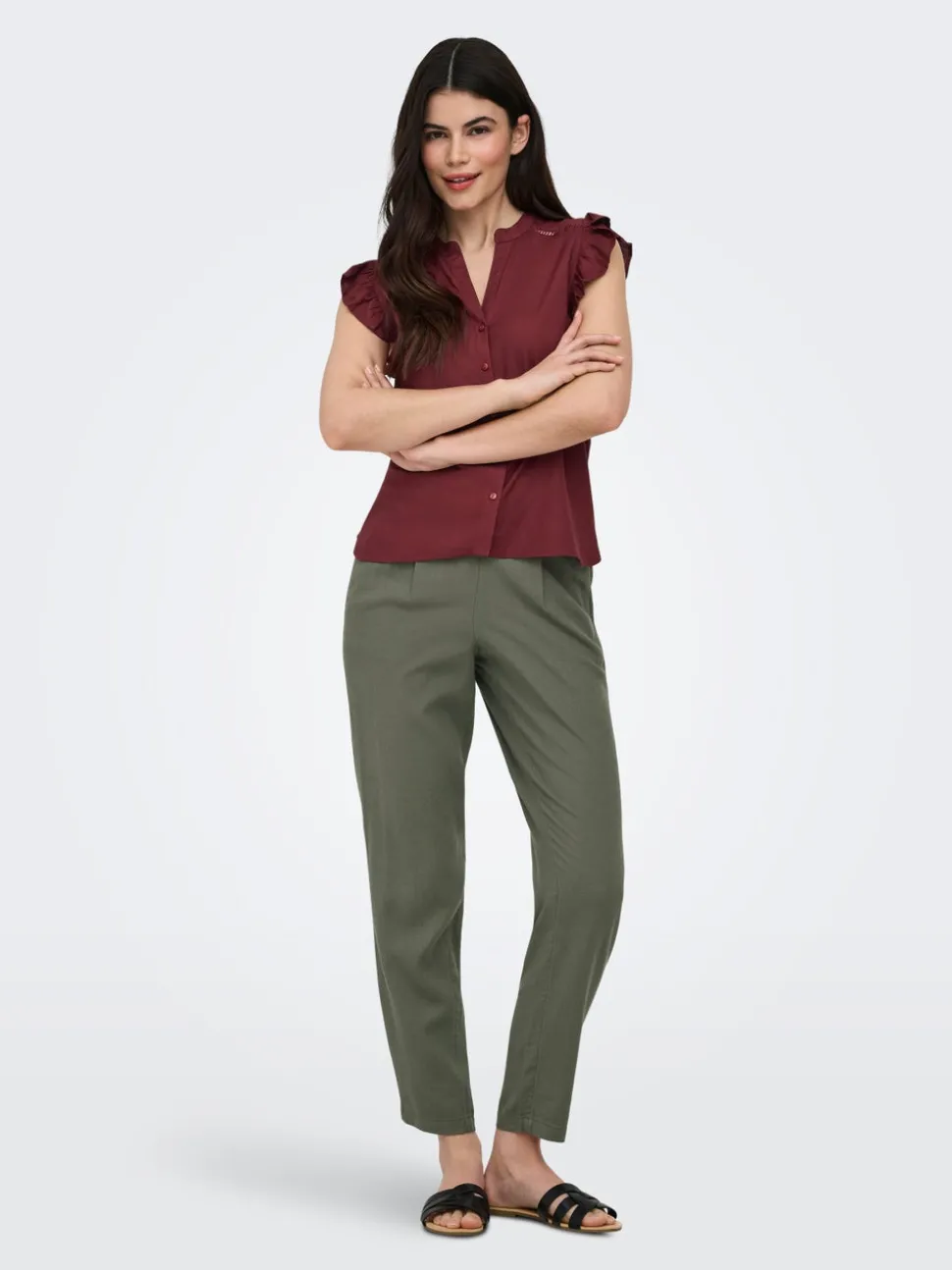 ONLGOA-POPTRASH Comfort Fit Lin Pantalon