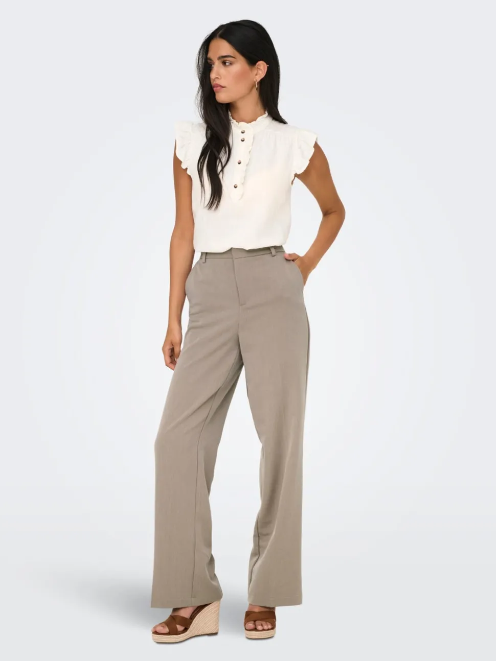 ONLHATTIE-LANA Straight Tapered Fit Pantalon à jambe large