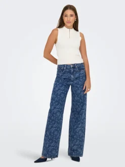 ONLHOPE Taille haute Wide Leg Fit Longueur cheville Jeans