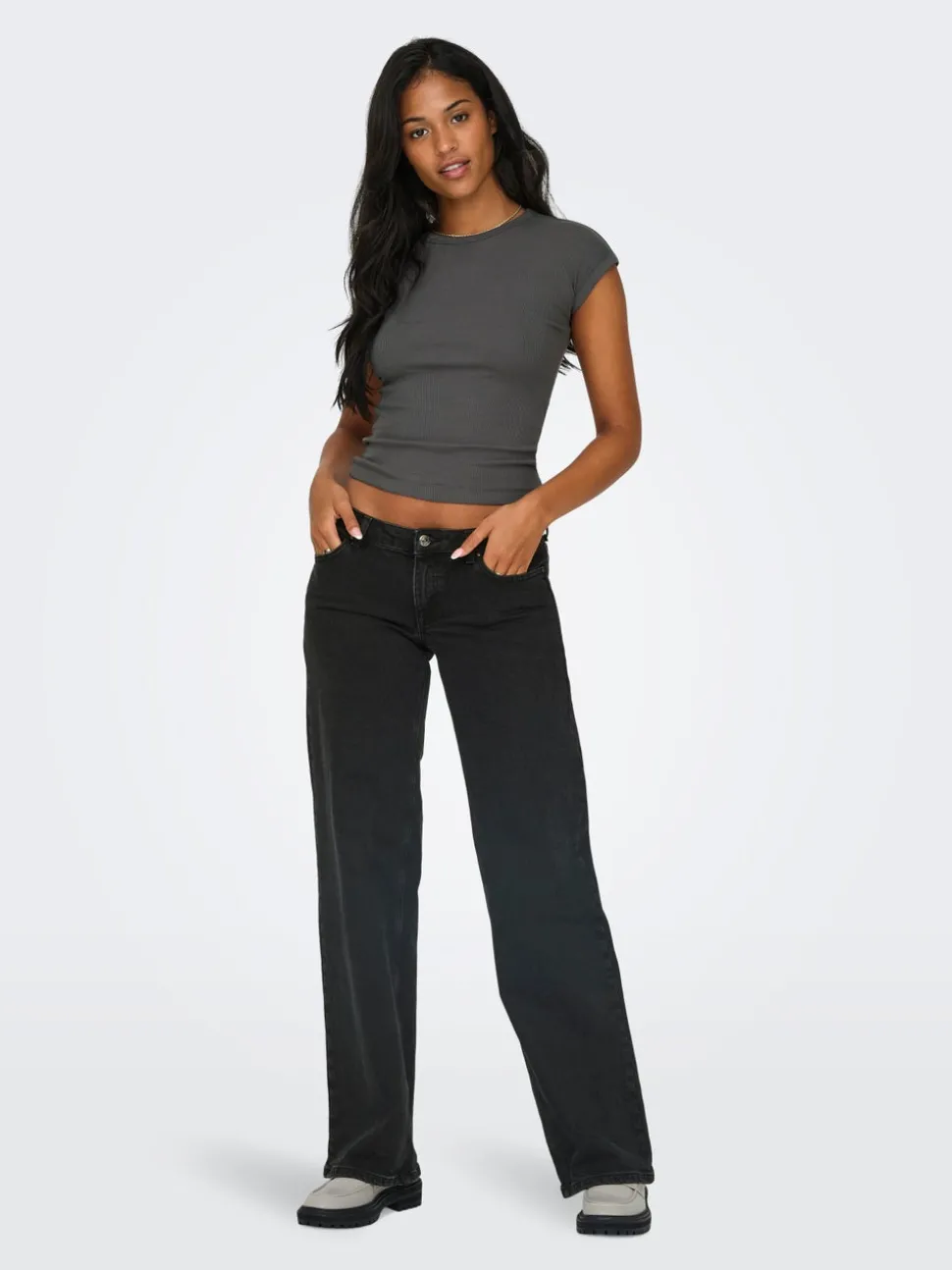 ONLJUICY Taille basse Wide Leg Fit Jeans
