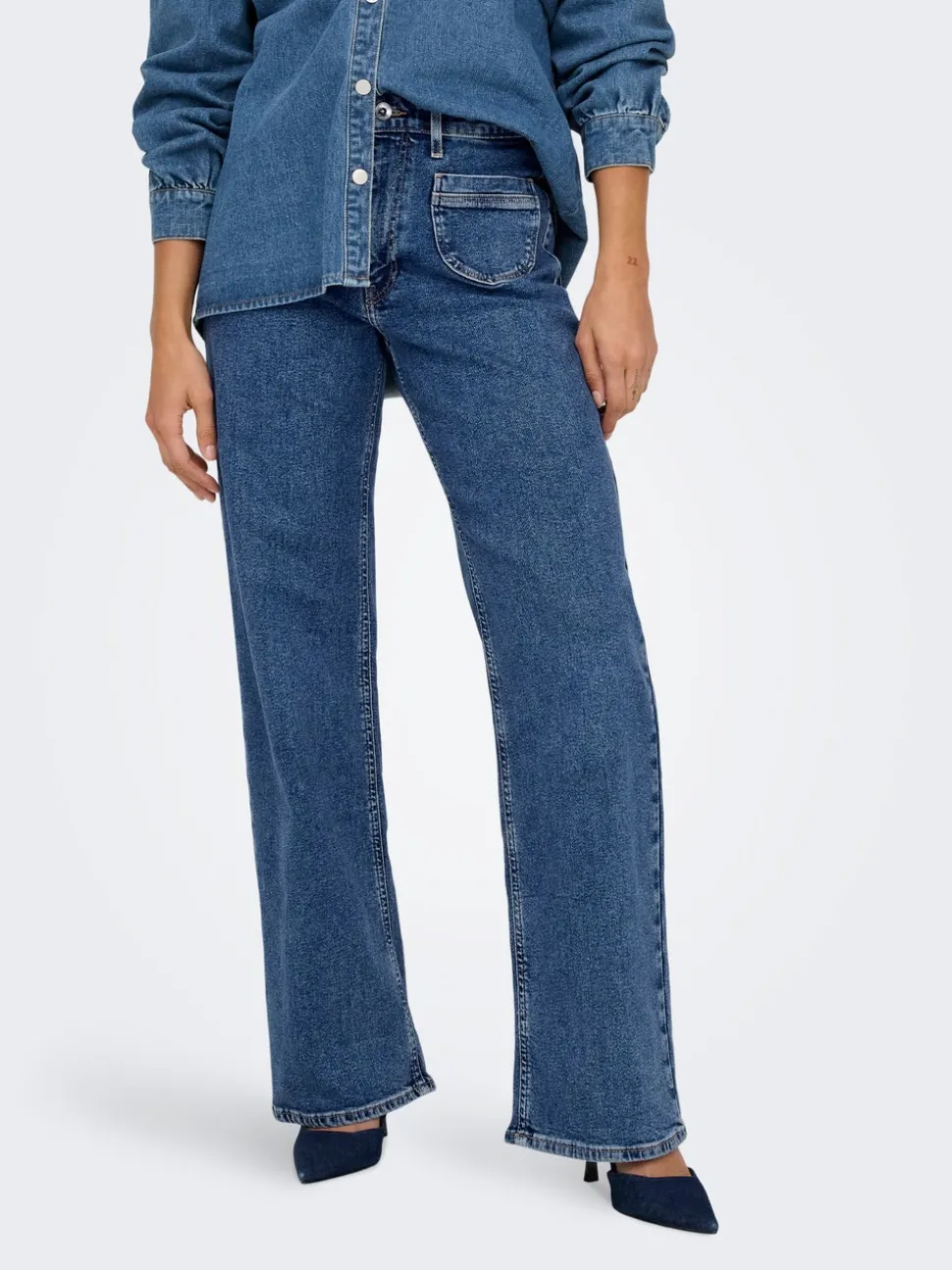 ONLJUICY Taille haute Wide Leg Fit Jeans