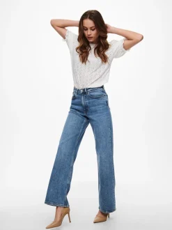 ONLJUICY Taille haute Wide Leg Fit Jeans