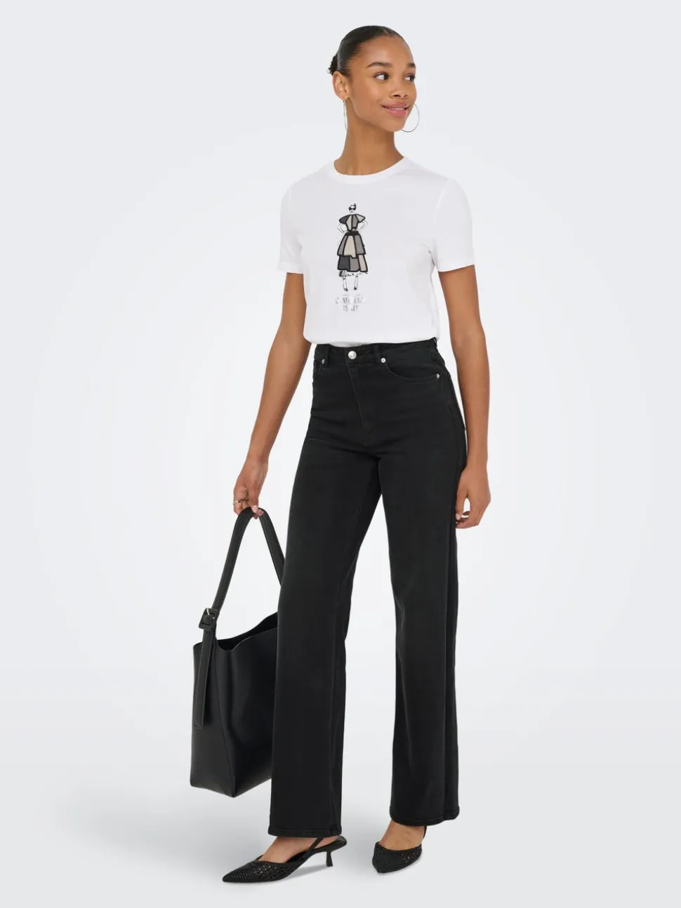 ONLJUICY-WAUW Taille haute Wide Leg Fit Jeans