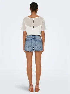 ONLKELLY Taille haute Regular Fit Short en denim
