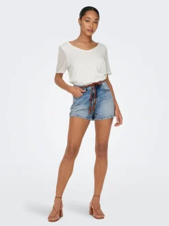 ONLKELLY Taille haute Regular Fit Short en denim