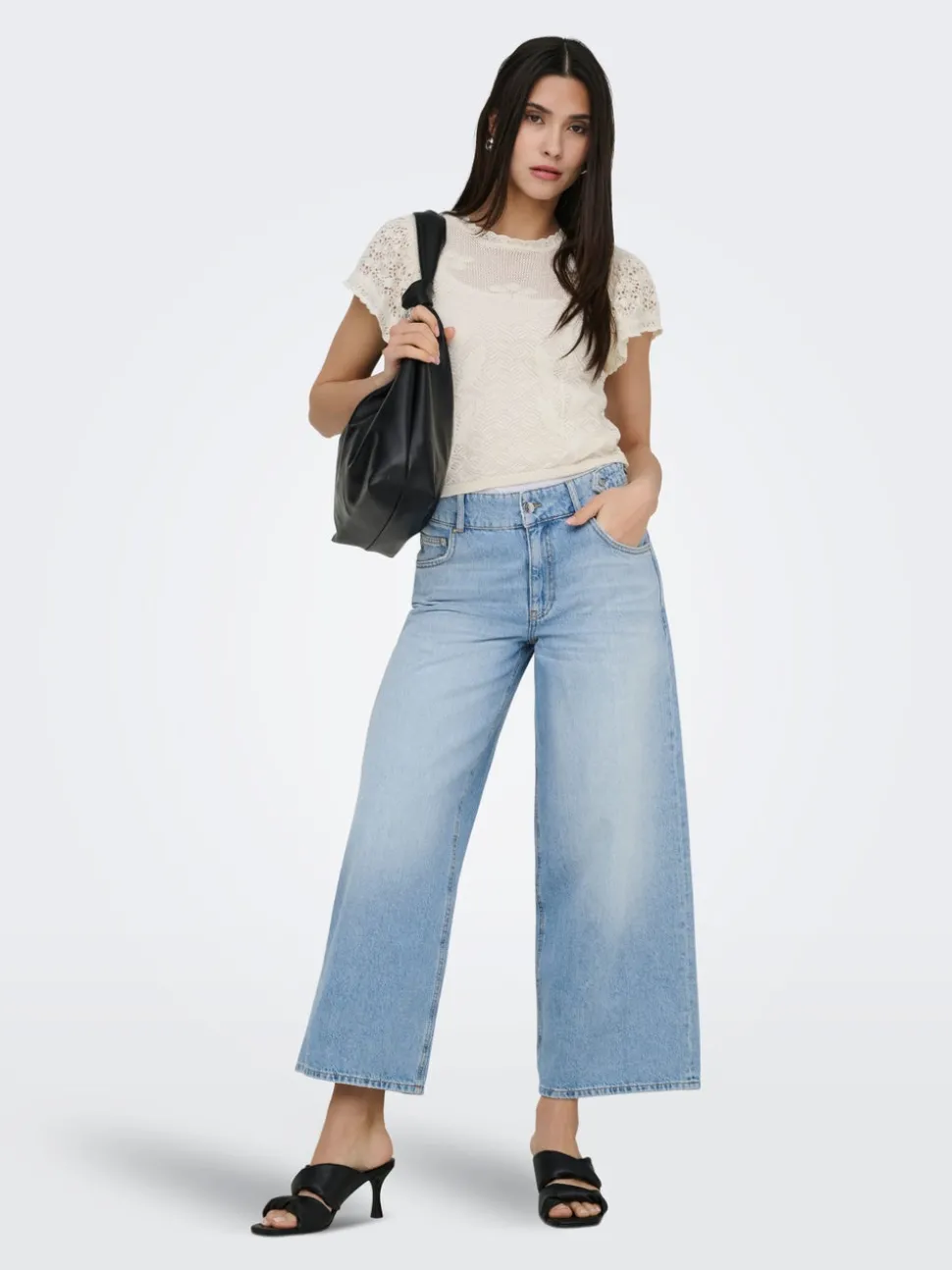 ONLLORAN Taille moyenne Wide Leg Fit Jeans