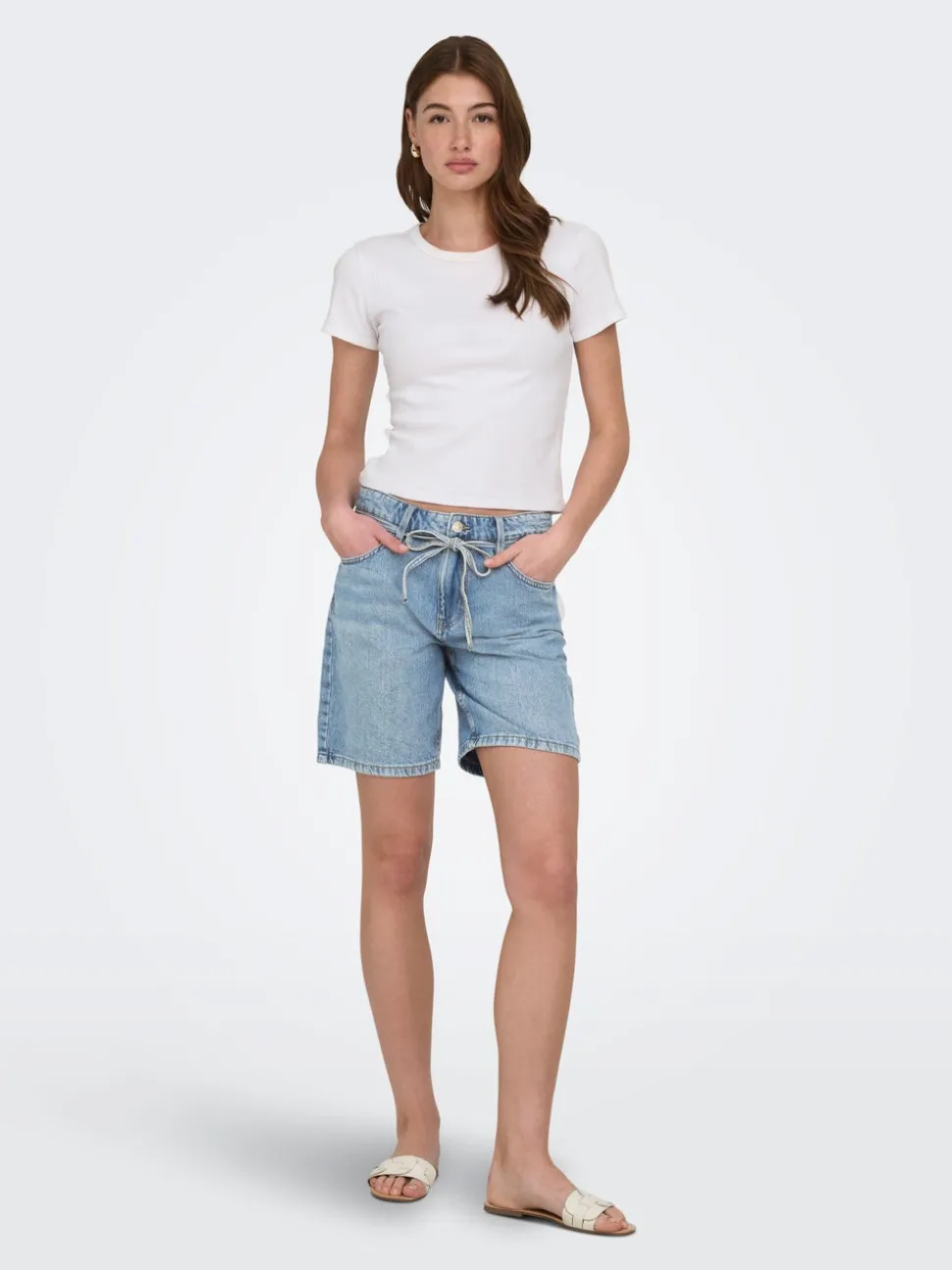 ONLLUMI Taille moyenne Wide Leg Fit Short en denim
