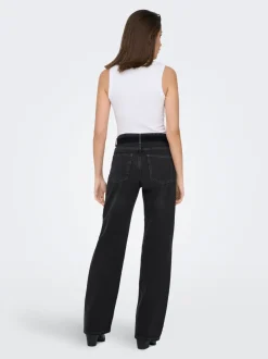 ONLMADDIE-O Taille haute Wide Leg Fit Jeans