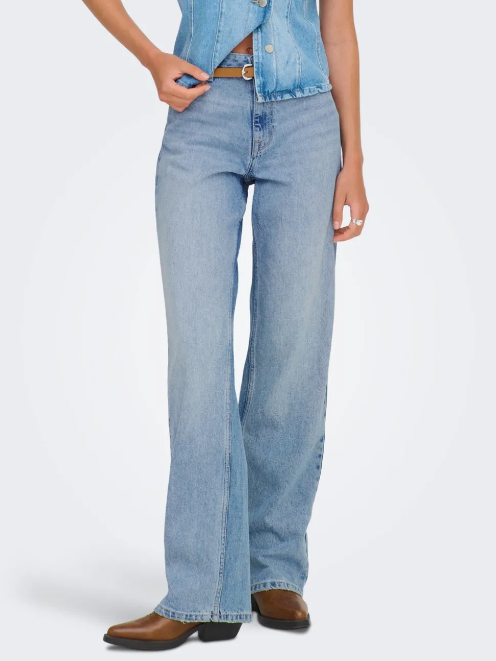 ONLMADDIE-O Taille haute Wide Leg Fit Jeans