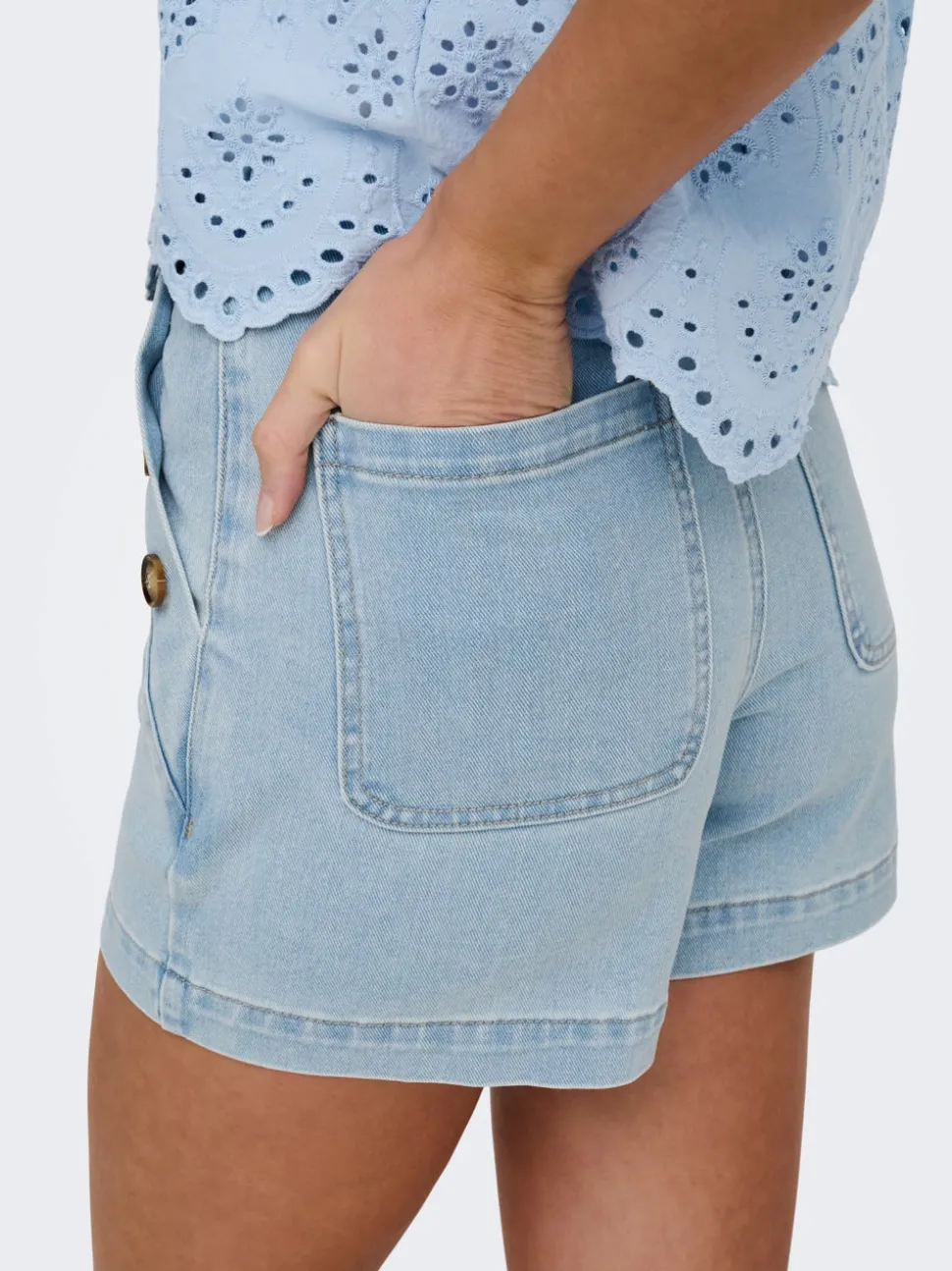 ONLMADELINE Taille haute Regular Fit Short en denim