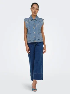ONLMADISON Taille haute Wide Leg Fit Court Jeans