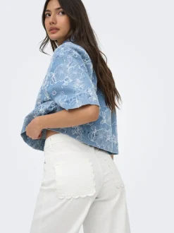 ONLMADISON-SILLE Taille haute Wide Leg Fit Jeans