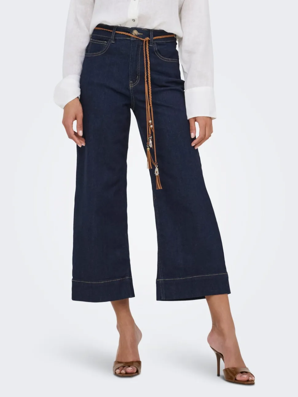 ONLMADISON Taille haute Wide Leg Fit Court Jeans