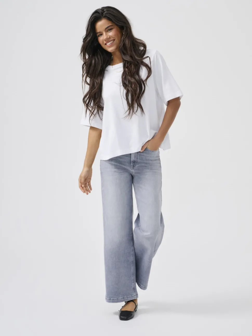 ONLMADISON Taille haute Wide Leg Fit Court Jeans