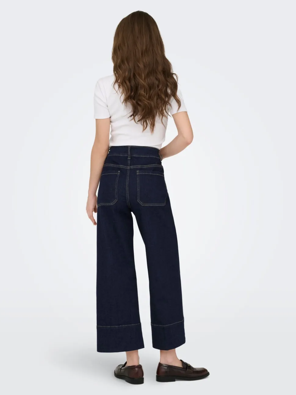 ONLMADISON Taille haute Wide Leg Fit Court Jeans