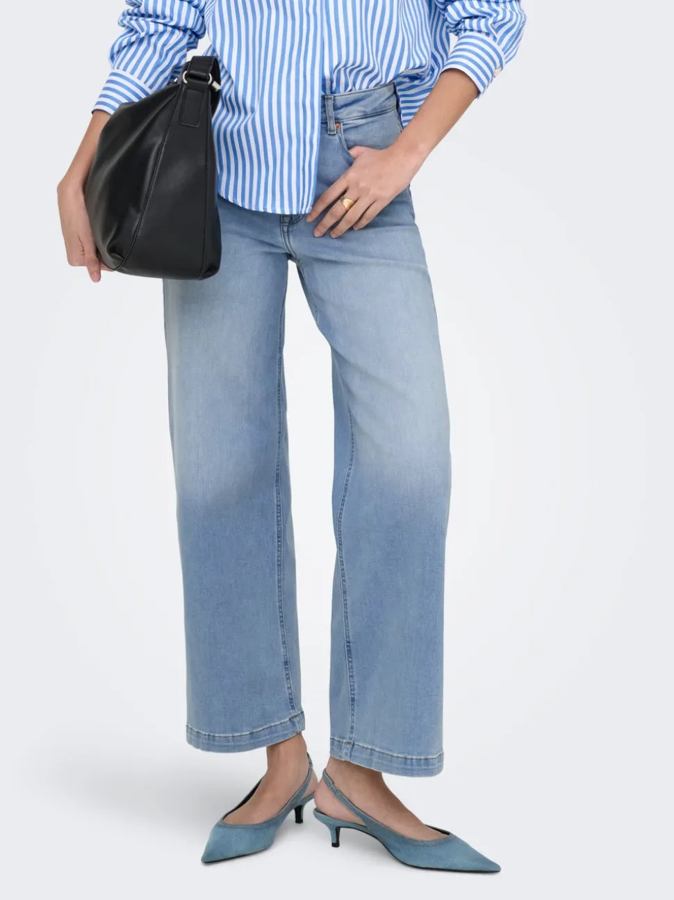 ONLMADISON Taille haute Wide Leg Fit Court Jeans
