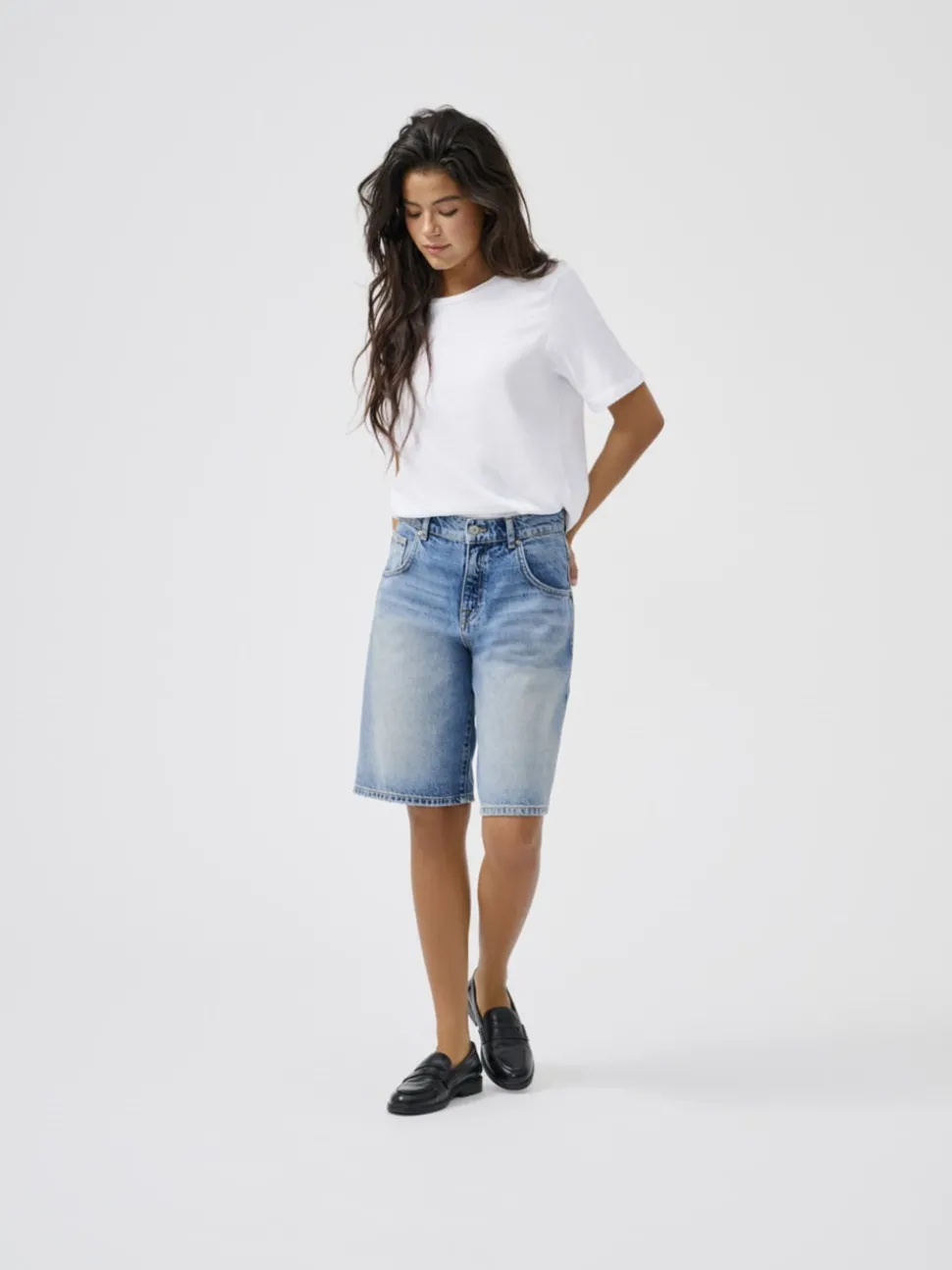 ONLMATE Taille moyenne Baggy Fit Short en denim