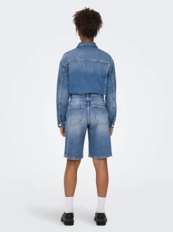 ONLMATE Taille moyenne Baggy Fit Short en denim