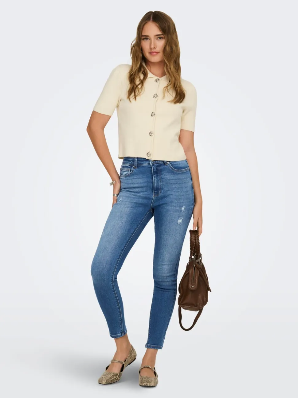 ONLMILA Taille haute Skinny Fit Longueur cheville Jeans
