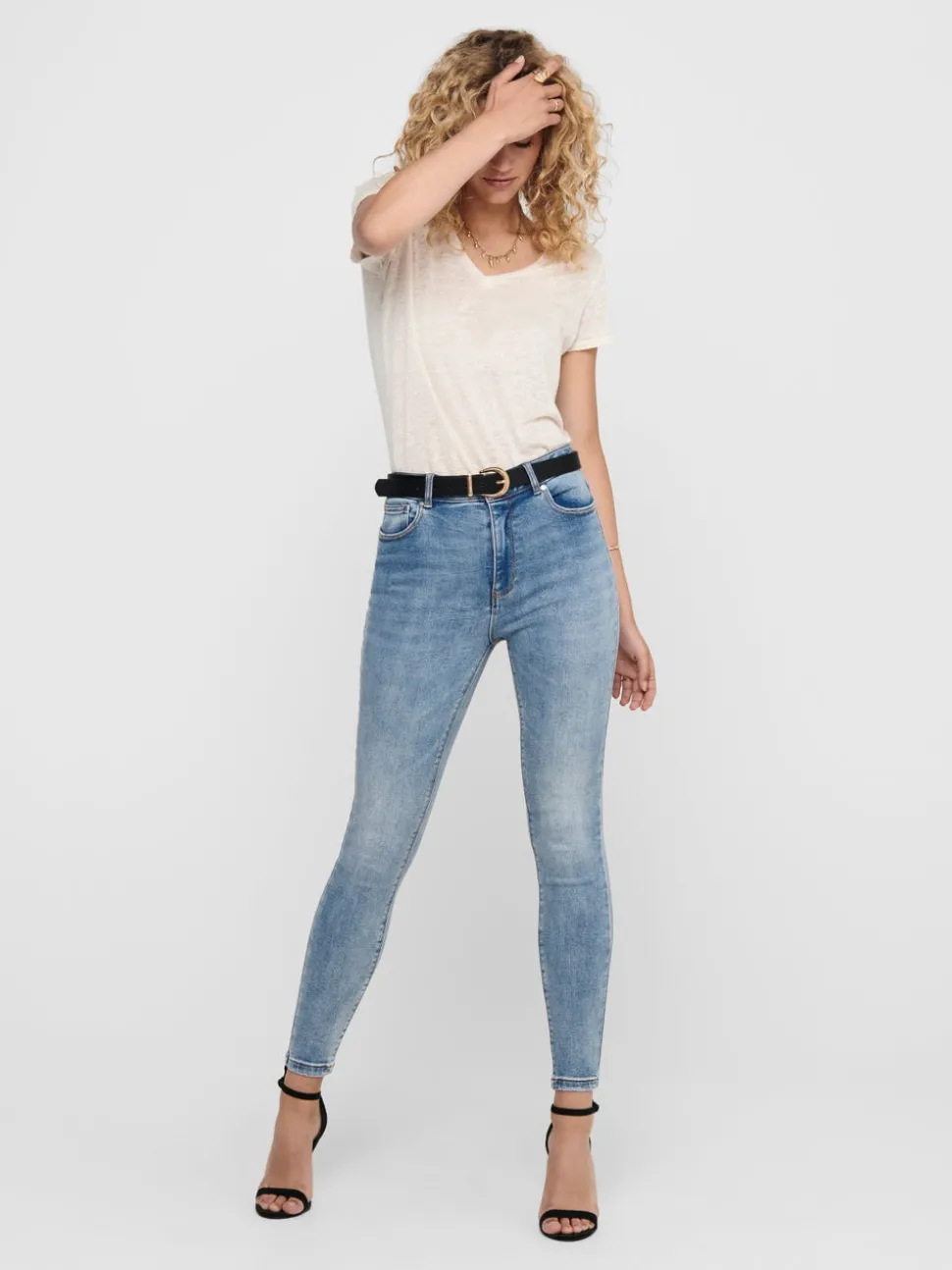 ONLMILA Taille haute Skinny Fit Longueur cheville Jeans