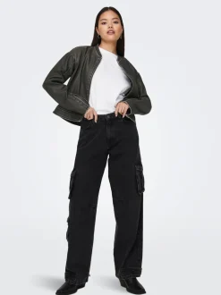 ONLMINDY Veste en cuir synthétique