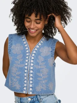 ONLNOELLA Veste en jean sans manches