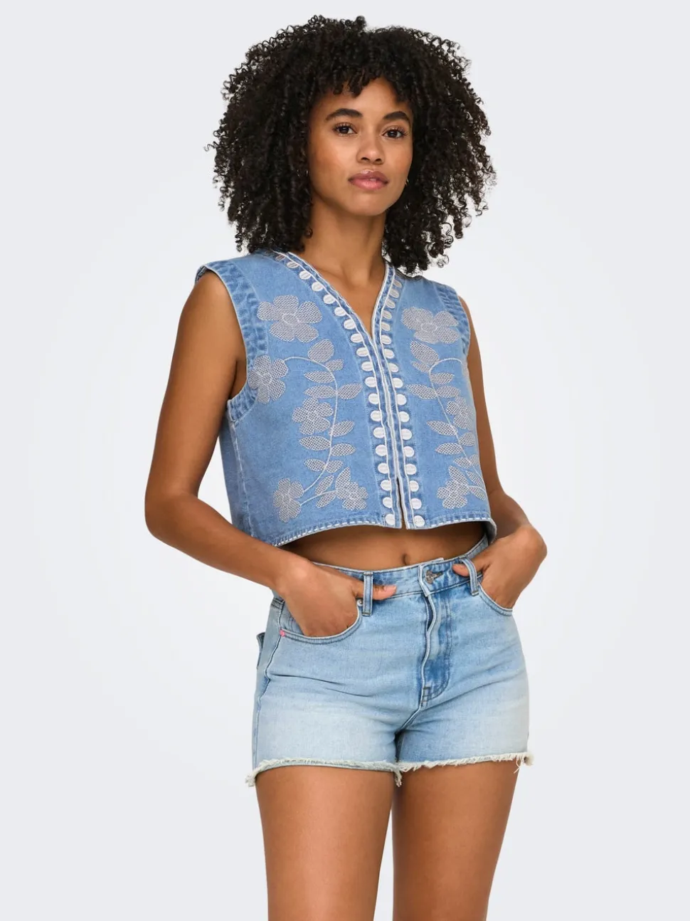 ONLNOELLA Veste en jean sans manches