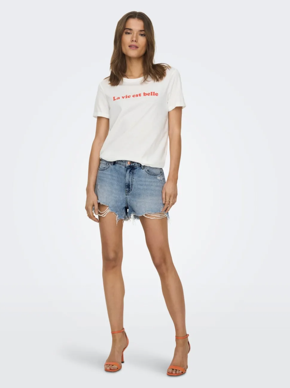 ONLPACY Taille haute Regular Fit Short en denim
