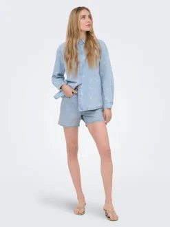 ONLPHINE Taille moyenne Regular Fit Short en denim