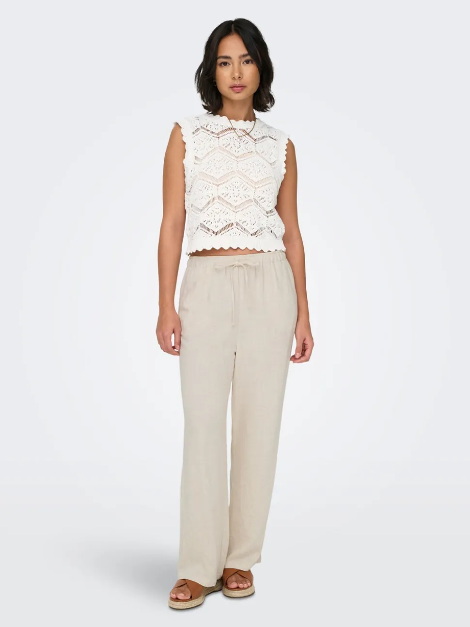 ONLSIESTA Straight Fit Lin Pantalon
