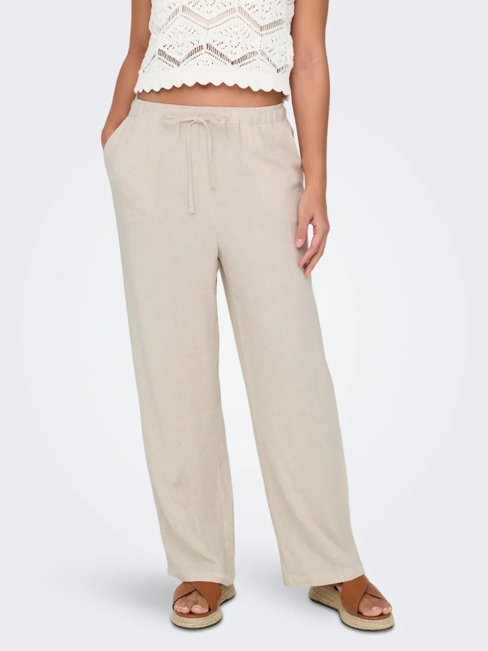 ONLSIESTA Straight Fit Lin Pantalon