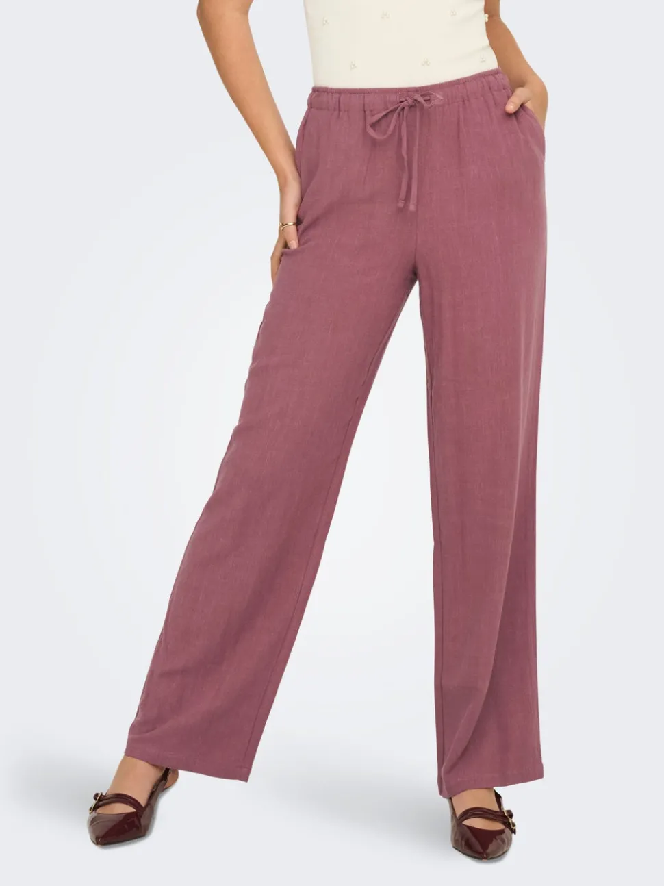 ONLSIESTA Straight Fit Lin Pantalon