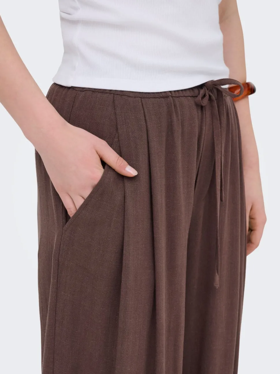 ONLSIESTA Wide Leg Fit Lin Pantalon à jambe large