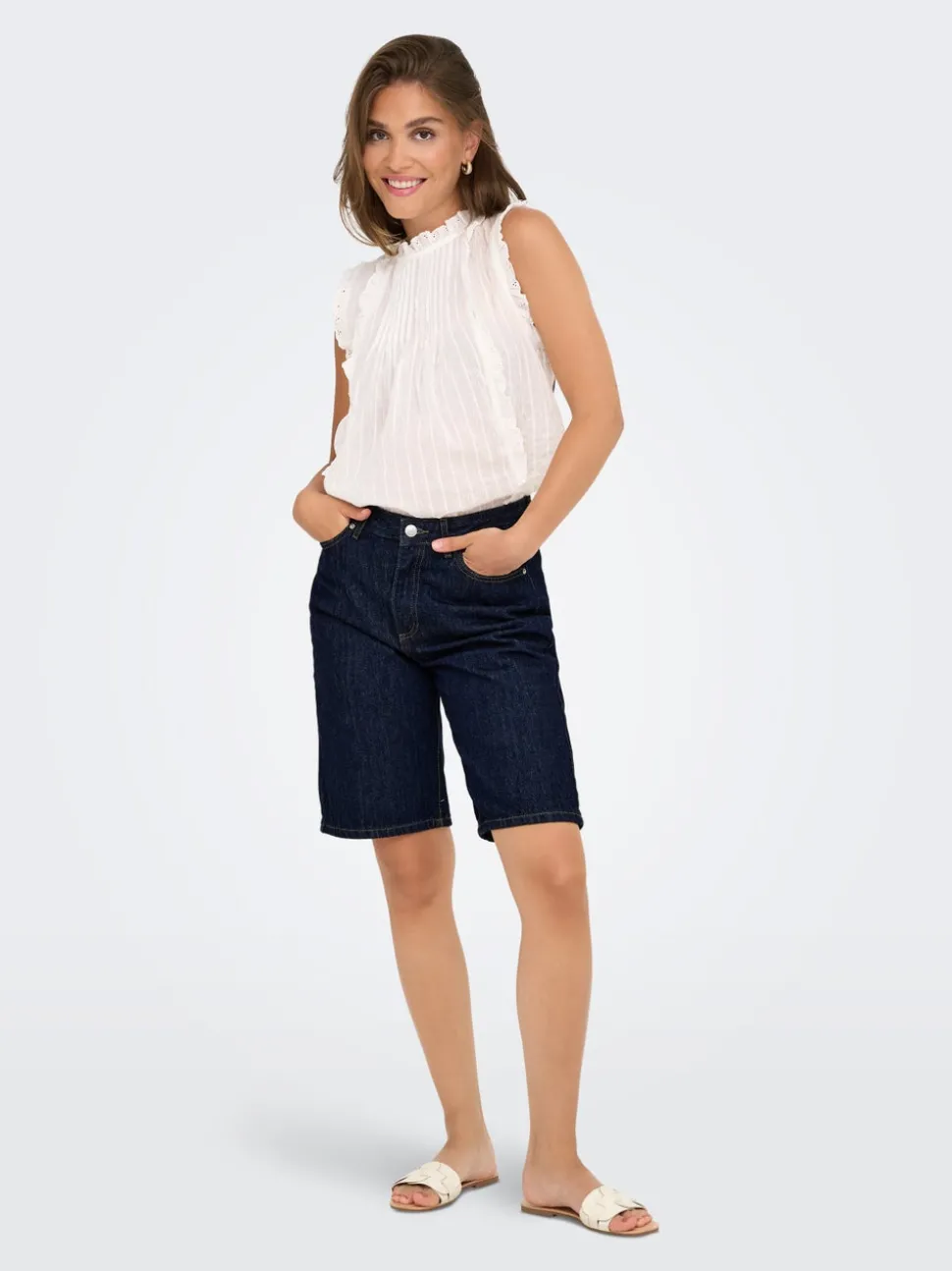 ONLSONNY Taille haute Regular Fit Short en denim