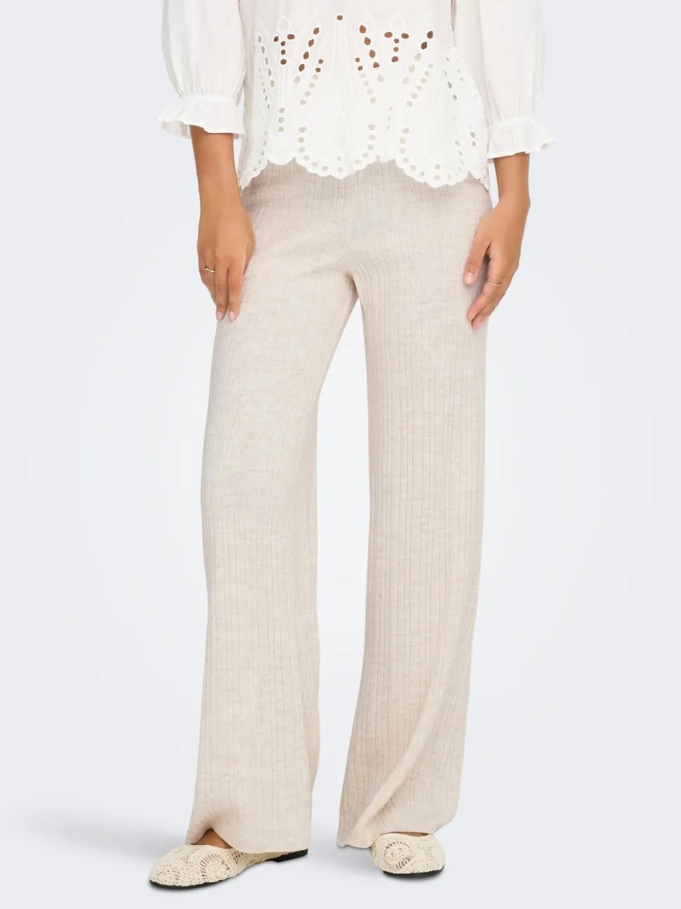 ONLTHEA Baggy Fit Pantalon en maille