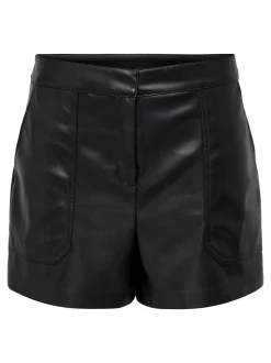 ONLTRICIA Taille moyenne Baggy Fit Short en cuir synthétique