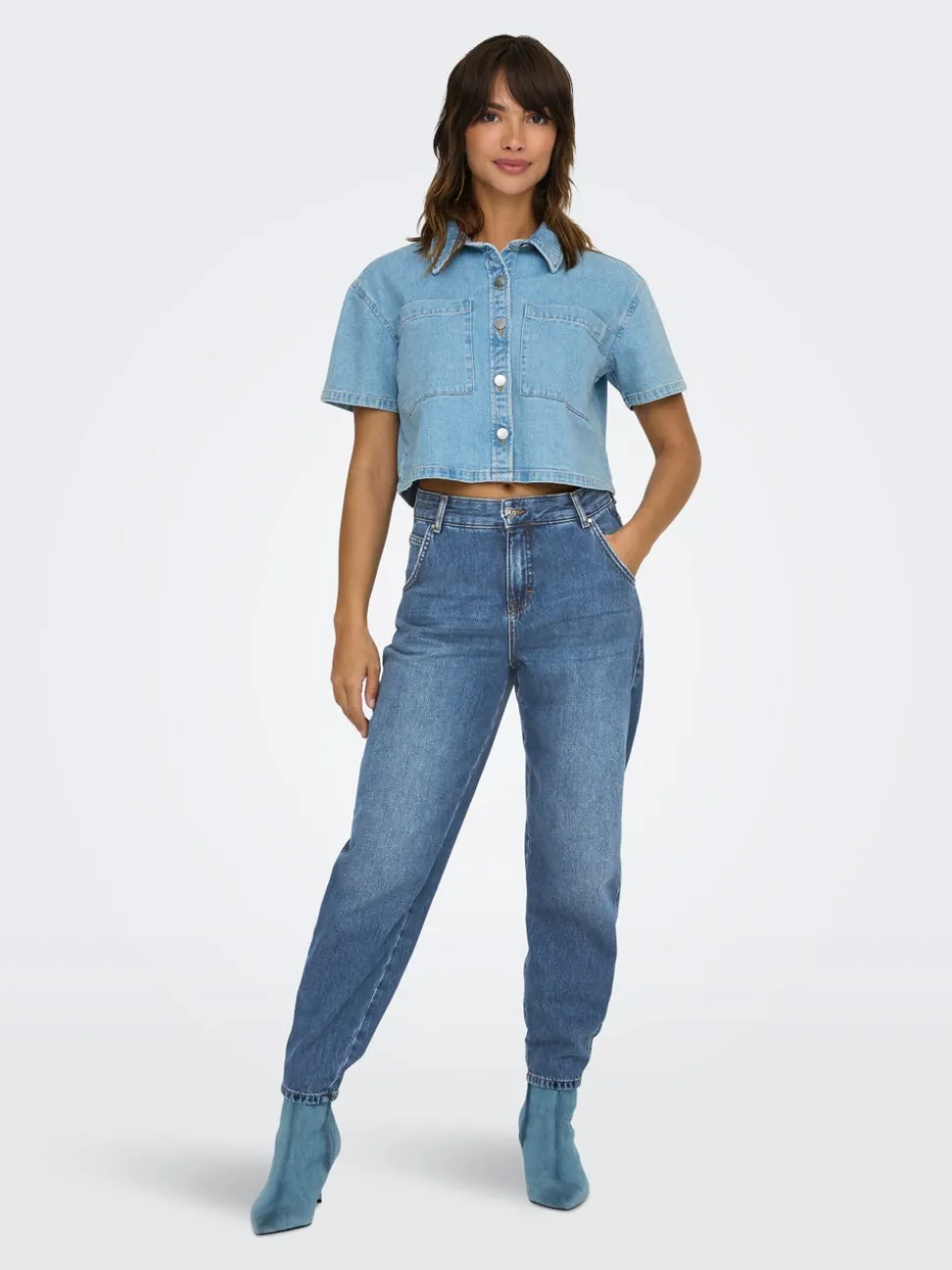 ONLTROY Taille haute Carrot Fit Longueur cheville Jeans